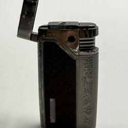 Vintage Butane Lighter Engraved Metal Refillable 1970s 80s Style