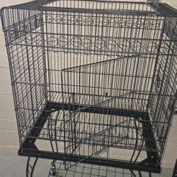 🦜Medium Sized Galvanized Steel Bird Cage With Rolling Wheels 