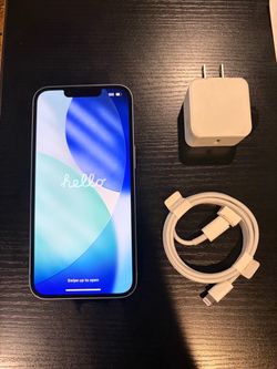 Apple iPhone 14 with Charger and Lightning Cable