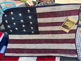SET (2) Warren Kimble AMERICAN U.S. FLAG PLACEMATS NEW W TAGS 18” x 13”