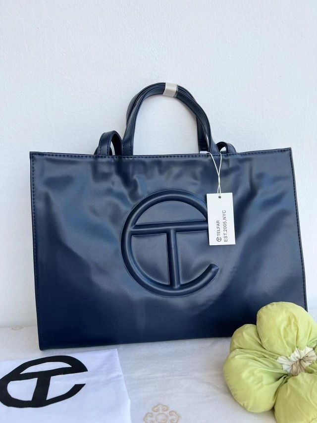 Telfar Medium Shoulder Bag in Navy Blue