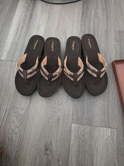 Brand New Coach Wedge Sandals, Brown, Size 9 & 10