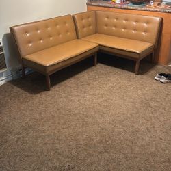 Brown Faux Leather 2 Piece Banquet