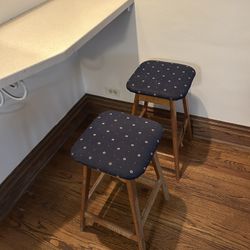 Two Upholstered Stools