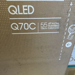 SAMSUNG 55-Inch Class QLED 4K Q70C Series Quantum HDR, Dual LED, Object Tracking Sound Lite, Q-Symphony, Motion Xcelerator Turbo+, Gaming Hub, Smart T