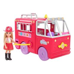 Mattel Barbie Chelsea Fire Truck Playset - Chelsea Doll & Fold-Out Firetruck