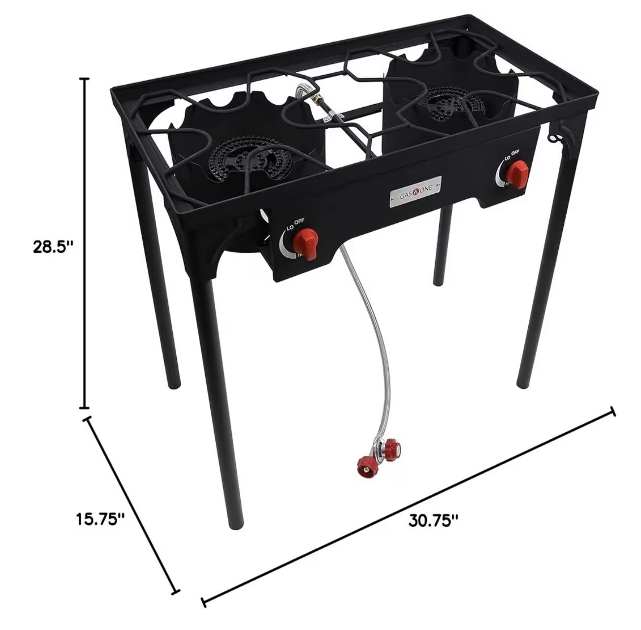 Estufa de campamento de dos quemadores de propano de doble quemador para exteriores, propano de alta presión, 2 quemadores, regulador PSI ajusta