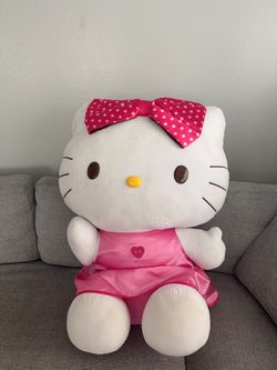Large Sanrio Hello Kitty Plush – Pink Dress & Bow