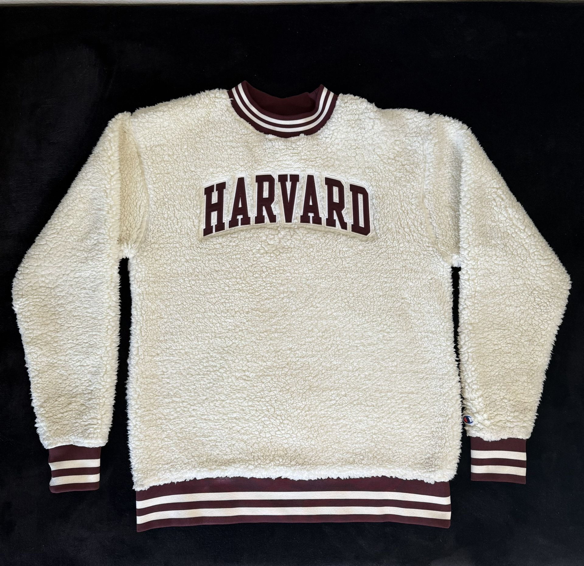 Off White And Burgundy Champion Sweatshirt