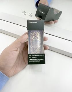 Starbucks Clear Jeweled Tumbler Keychain 