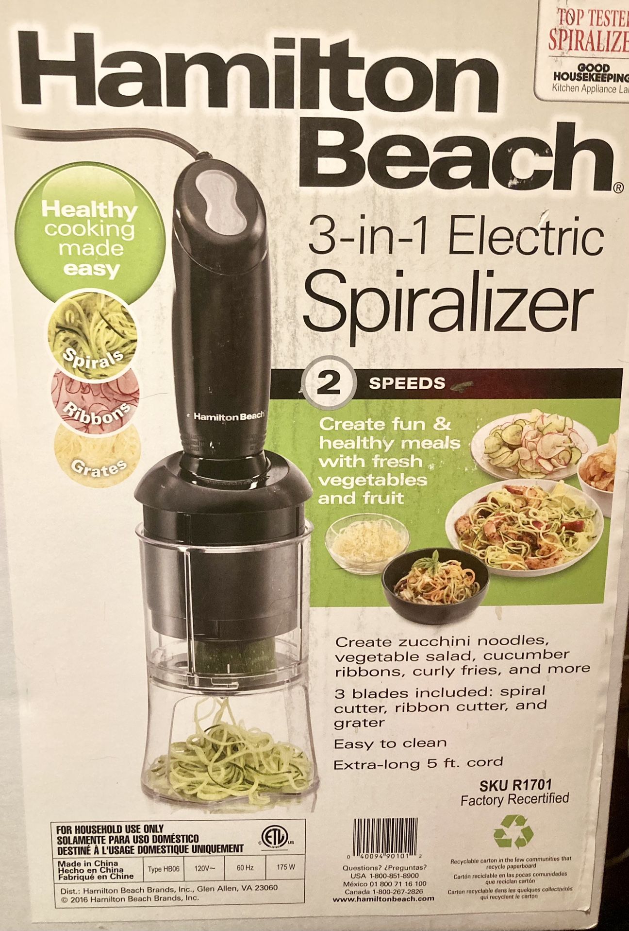 Hamilton Beach 3In1 Electric Spiralizer for Sale in Griffith, IN