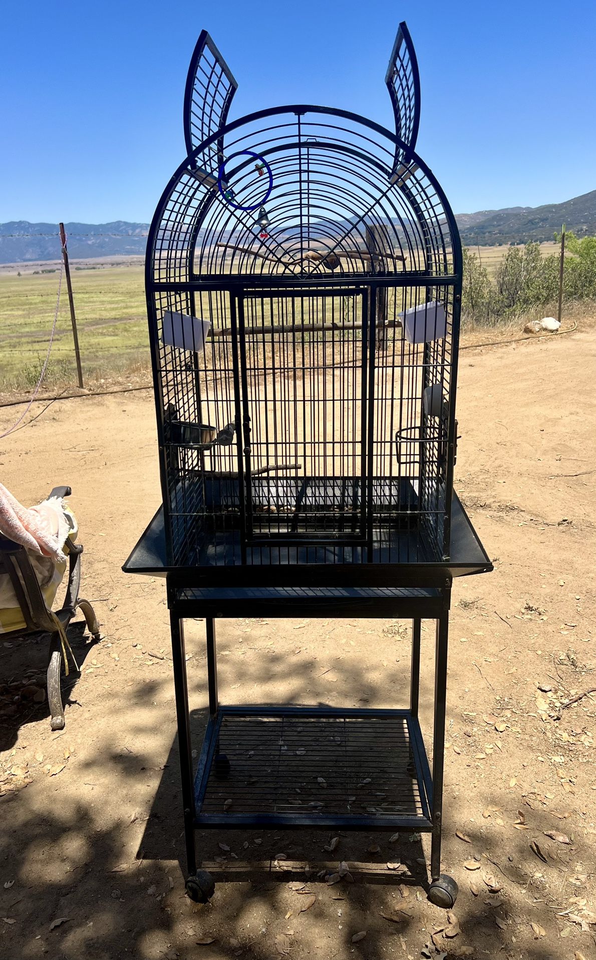 Bird Cage On Stand w Wheels