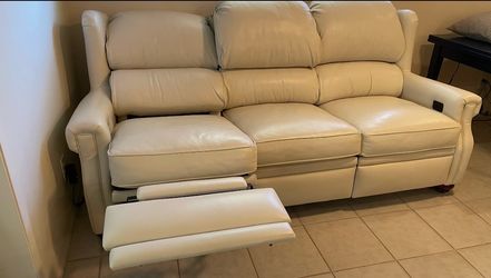 Beautiful bison, leather couch