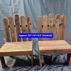 Rustic Weathered Mini Chairs Decor (Pair)