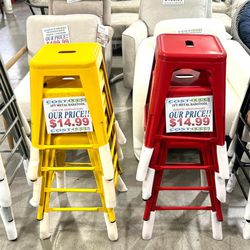Metal barstool available in colors (silver, yellow, red, black) 