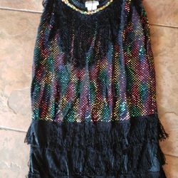 Flapper multi-sequin dress Halloween Costume adult sz large