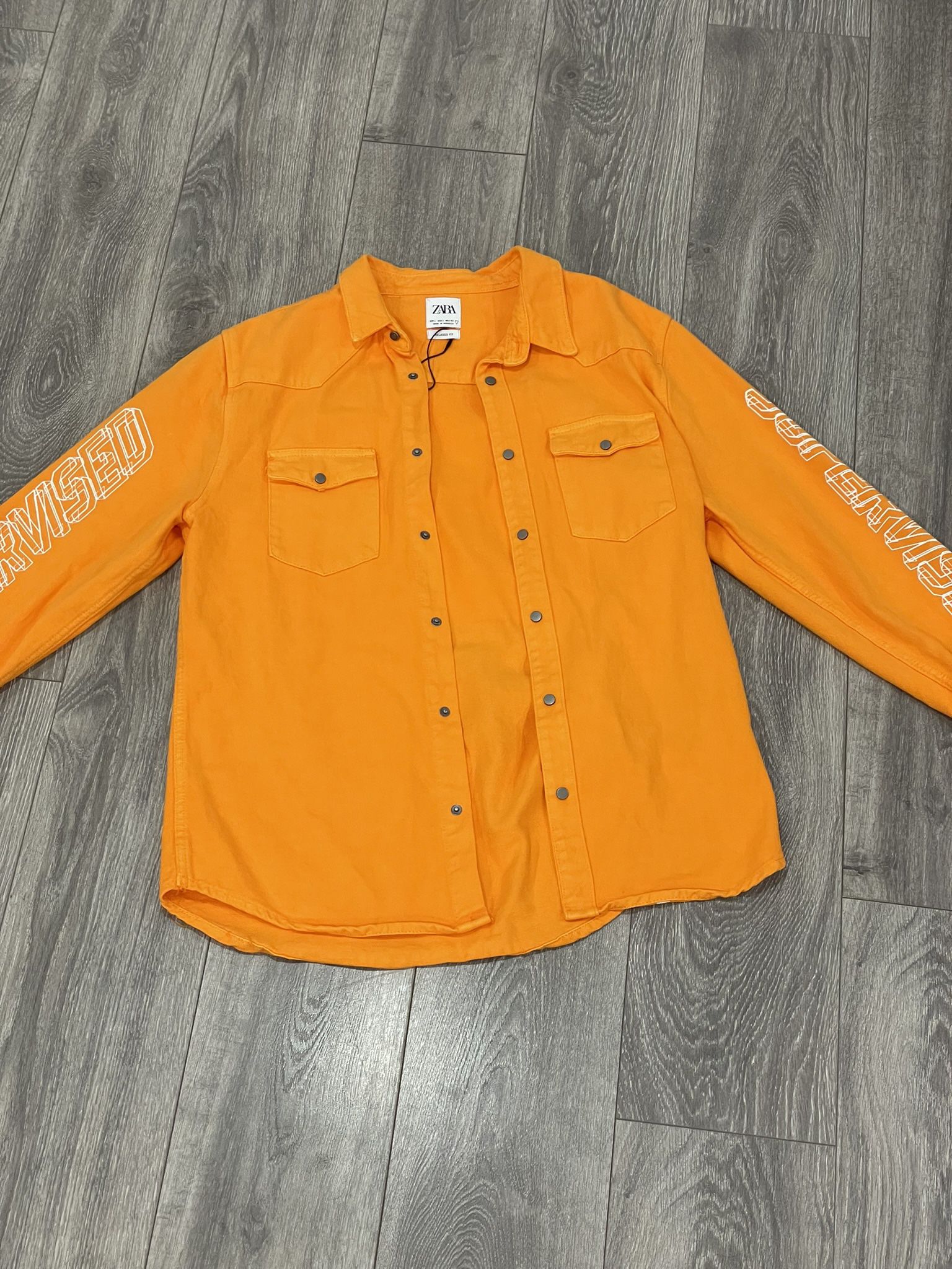 Zara Orange Jean Jacket 