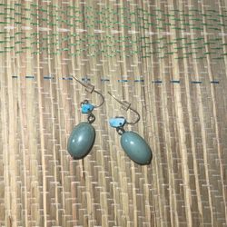 Elegant and Dainty Turquoise Colored Earrings Oval