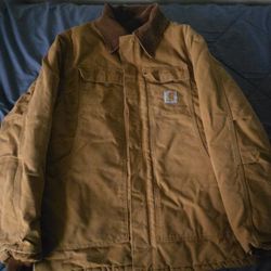 Carhartt Duck Traditional Coat Brown Collar