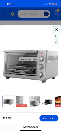 Black+ decker - crisp n bake, 6 slice toaster oven with air fryer, bake broil toast , keep warm and air fry