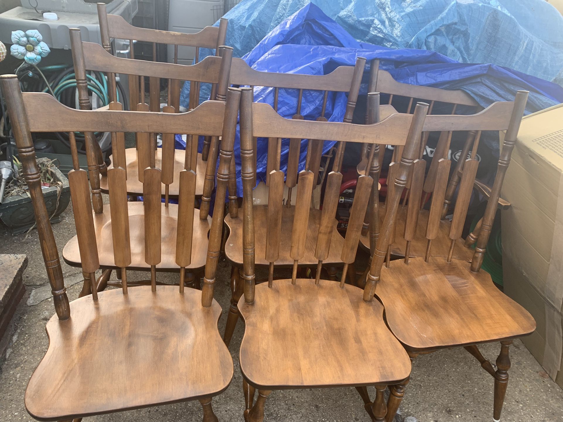 Free All (7) Wood Chairs
