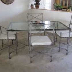 Pier One Metal Table And 4 Chairs W 2nd Set Of Cushions