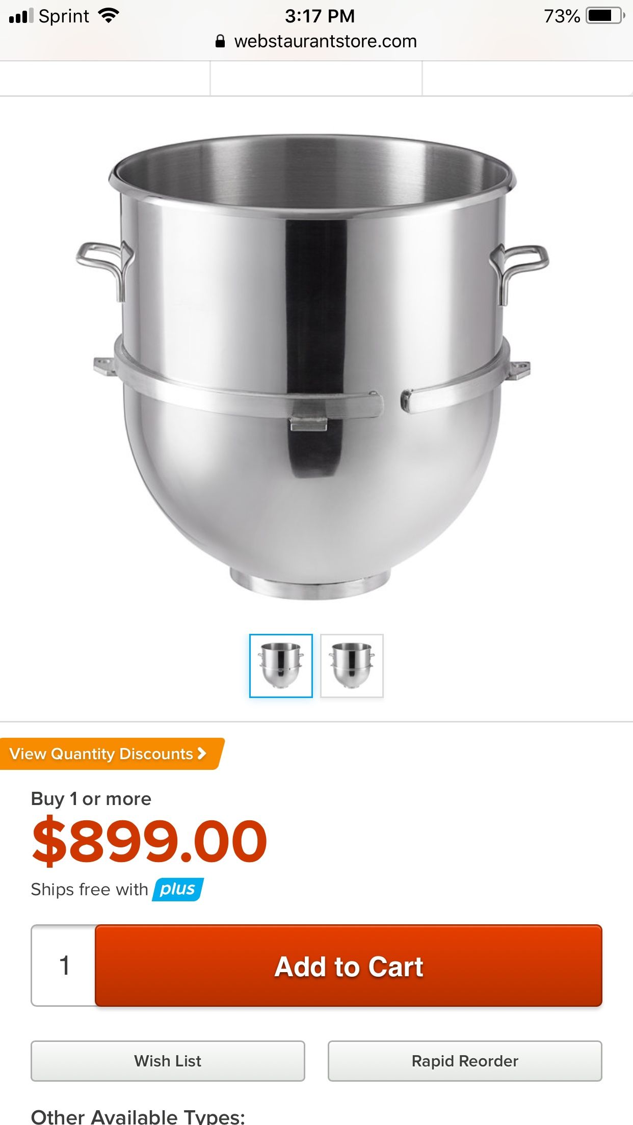 Hobart H-600 Commercial Mixer Bowls
