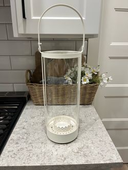 Large Metal and glass lantern $10