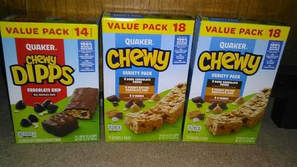 (3) Boxes of Quaker Bars! Granola & Dipps!