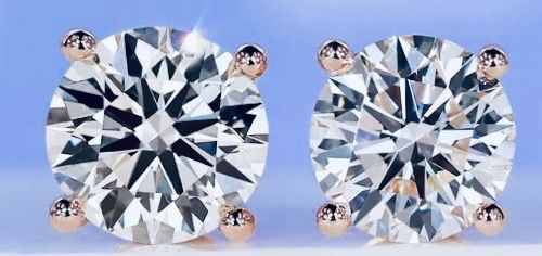 HUGE 14 KT YG  STUD EARRINGS