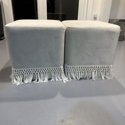 Two Velvet Stools 