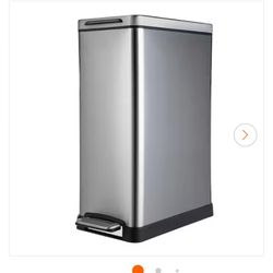 NEW IN BOX 11.9 Gal. Stainless Steel Step-On Kitchen Metal Household Trash Can with Soft Close Lid and Slim Shape