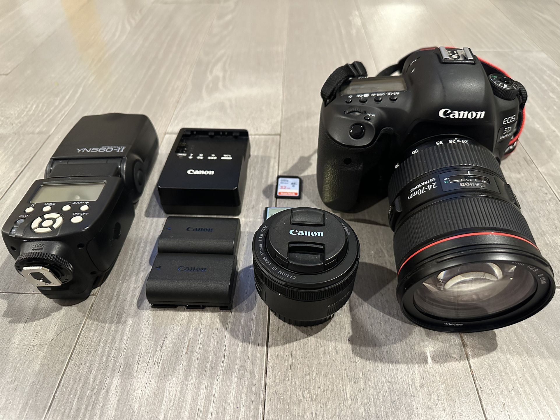 Canon 5D Mark IV, Canon 24 70mm F4 II, Canon 50mm Flash