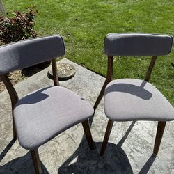 2 grey chairs