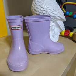 Sparkly Purple Rain Boots (Hunter) Size 6 US Toddler