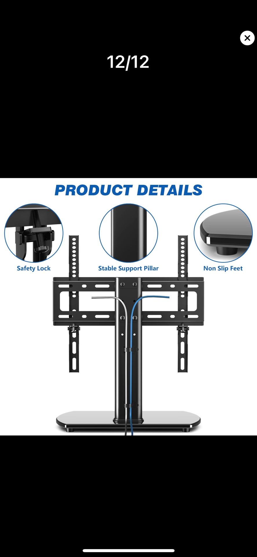 Universal Swivel TV Stand Base Table Top TV Stand Replacement for 27 32 37 39 40 43 49 50 55 60 Inch LCD LED Flat Screens up to 88 lbs, Height Adjusta