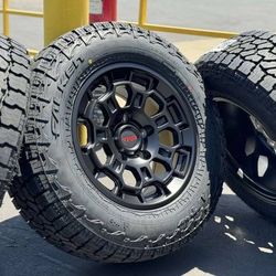 NEW 18” TRD Style 5x150 Black Wheels Rims and A/T tires 2007 Toyota Tundra 2021 Sequoia 2020 Lexus 2008 Land 2010 Cruiser 2015 275/65R18 Bronze 2018