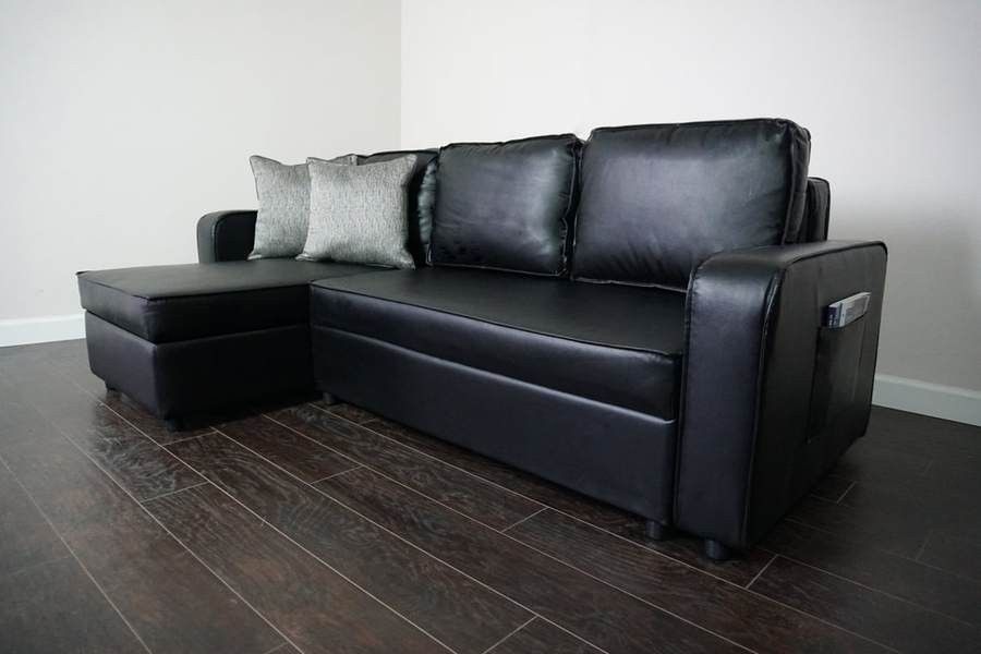 New Black / Brown Sofa Sleeper Chaise