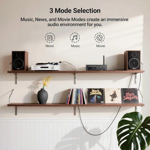 Inwa Bluetooth Audio Stereo Amplifier, 200W Dual Channel Mini Hi-Fi Stereo Receiver, 2.0CH Power Amp w/HDMI(ARC), Opt, Coax, USB, RCA for Home Speaker