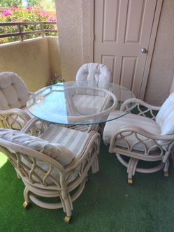 Wicker table and chairs