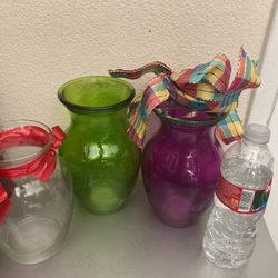 Glasses Vases Each $10