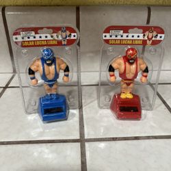 Solar Lucha Libre Wrestler Figures Blue & Red 