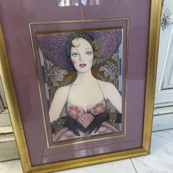 Signed Mary Vickers Mixed Media Lithograph 