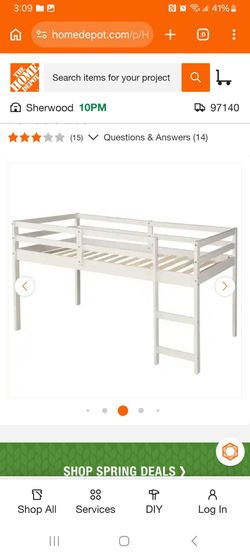 White Wood Loft Bed