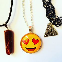 Pizza emoji necklaces and choker bundle