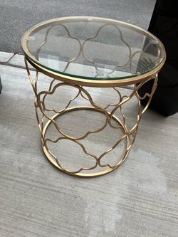 Glass and gold side table