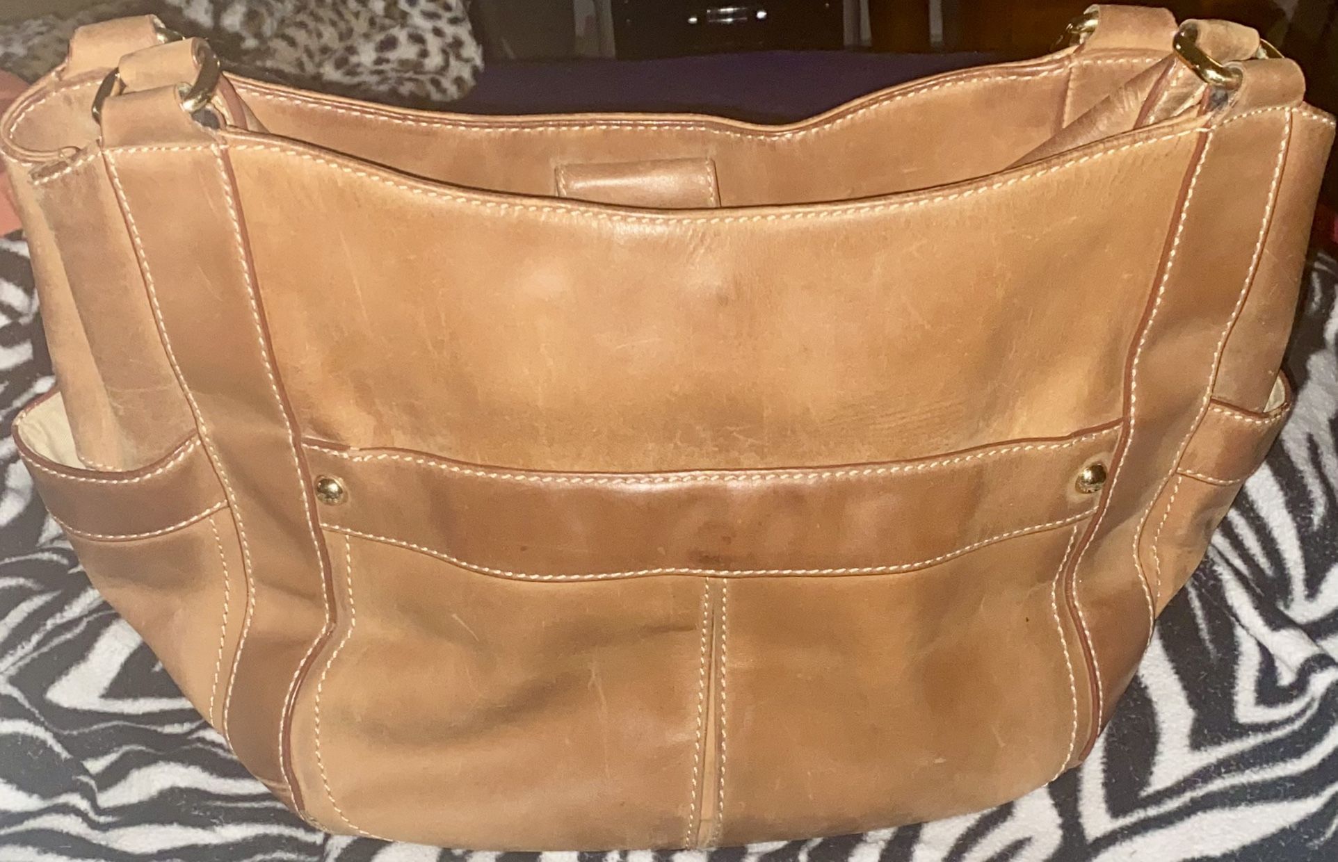 J. Crew Campo Bag, Tan , Burnt Sienna Leather Sholder Bag