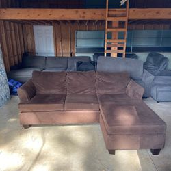 Brown L Shaped Sectional Couch “WE DELIVER”