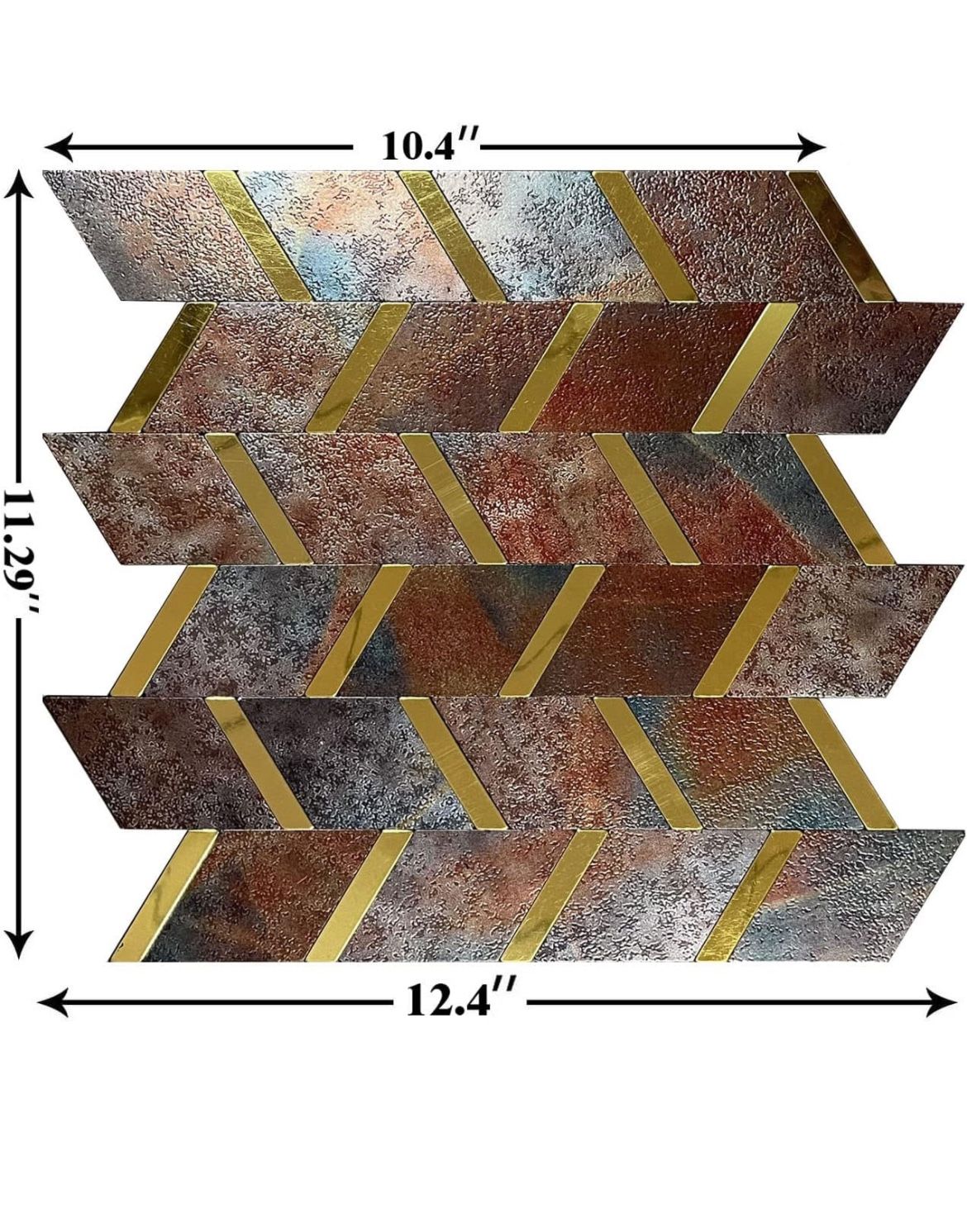 YMMXGE Metal Backsplash Tile for Kitchen Decor, Peel and Stick Diamond SelfAdhesive Aluminum