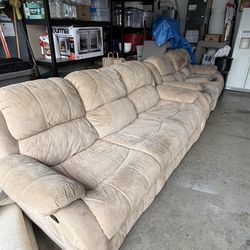 Living Room Set Recliner Couch and Recliner/ Glider Loveseat